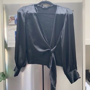 ZARA Black Long Sleeve Top - Medium